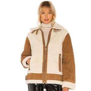 LAMARQUE Jacket in Cognac & Ecru